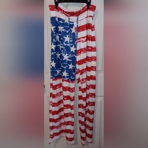 Patriotic Loungewear pants. Drawstring tie. Super soft feel. (NWOT)